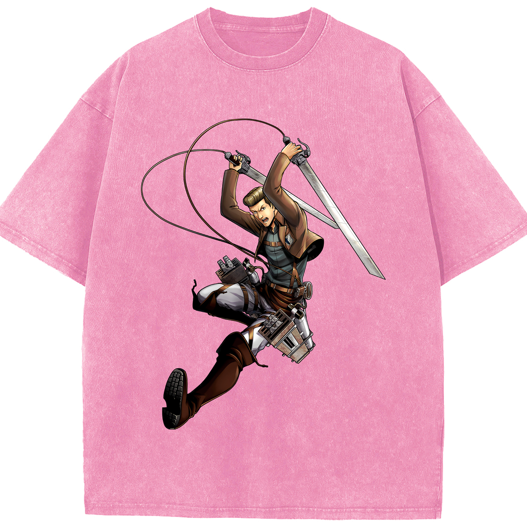 （画像用） 進撃の巨人 Attack on Titan 綿100% ヴィンテージ風 半袖Tシャツ（フロントプリント）